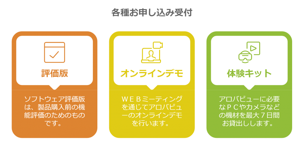 評価版・オンラインデモ・体験キット